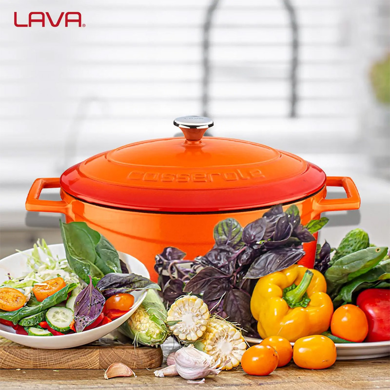 Утятница чугунная Lava 3,19л, цвет оранжевый