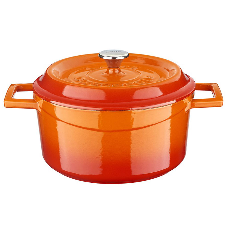 Кастрюля чугунная Lava 2,82л, цвет оранжевый
