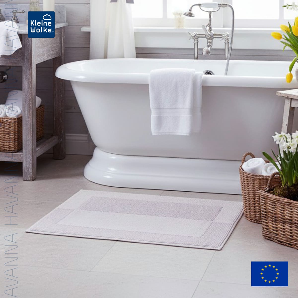 Коврик для ванной 55x65см Kleine Wolke Havanna, серебряный
