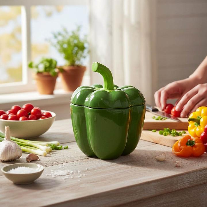 Блюдо для запекания с крышкой Agness Il Raccolto Перец зеленый