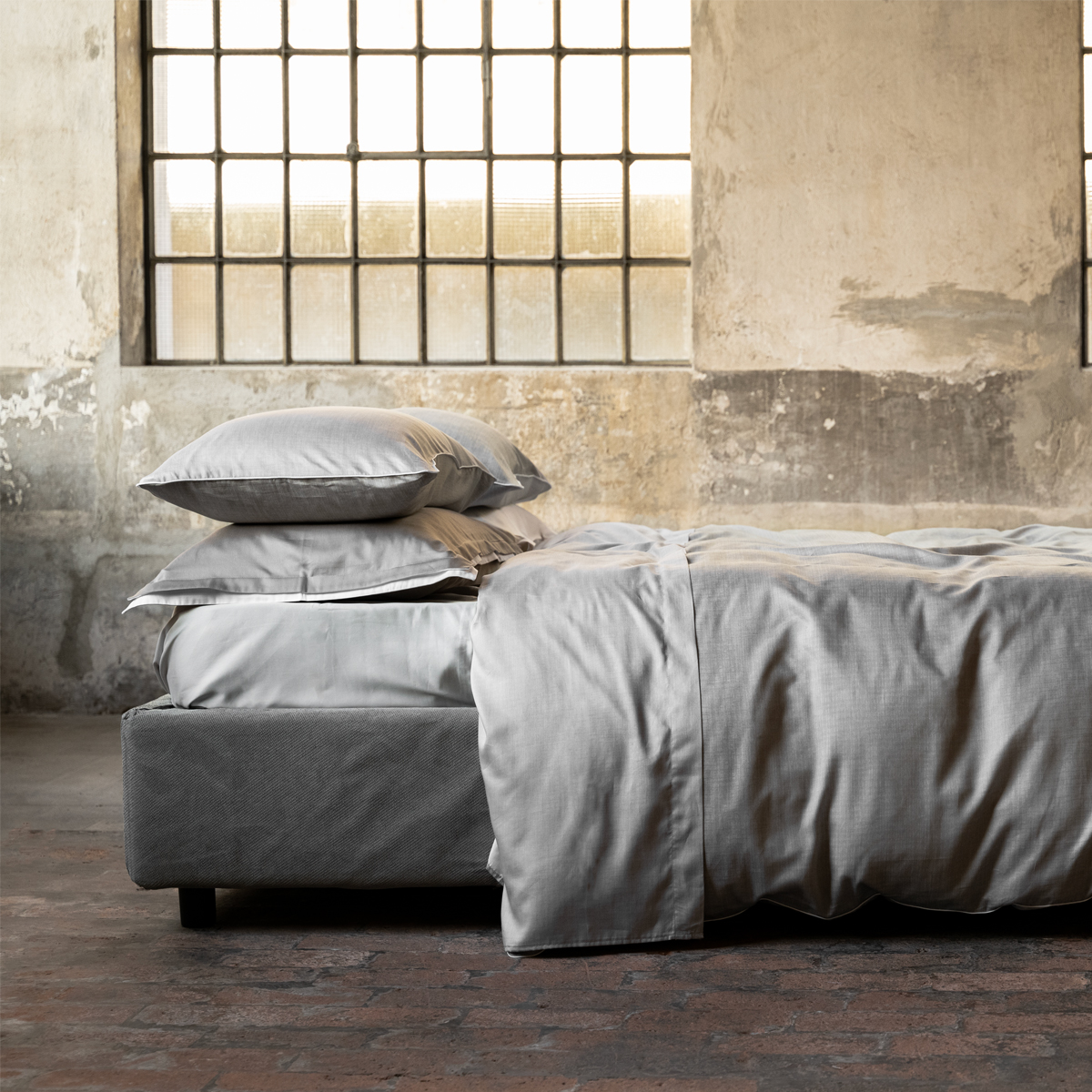 Комплект постельного белья евро Emanuela Galizzi Mikado 2552, серо-зеленый