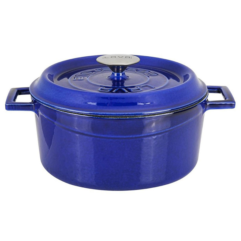 Кастрюля чугунная Lava 3,4л, цвет голубой