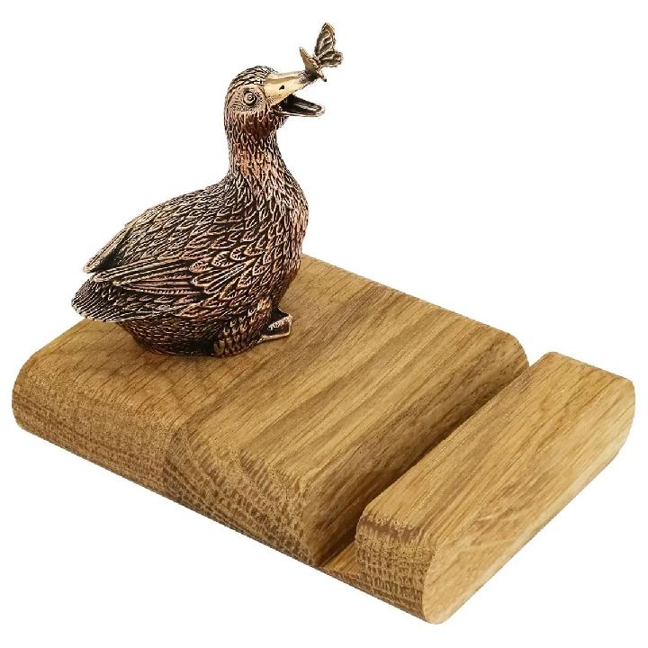 Подставка для телефона Кольчугинский Мельхиор Утка медь с чернением