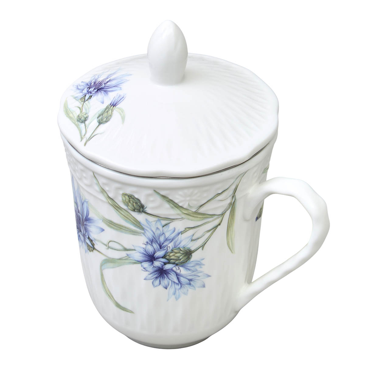 Кружка заварочная 350мл Lefard Васильки с крышкой и ситом
