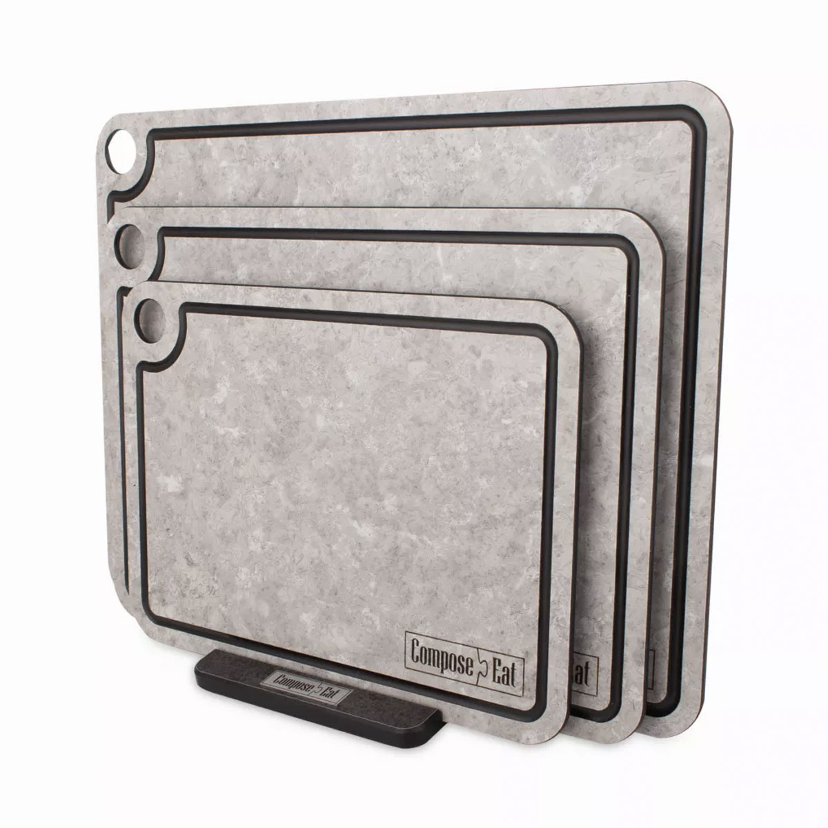 Набор разделочных досок на подставке ComposeEat Elegance белый камень