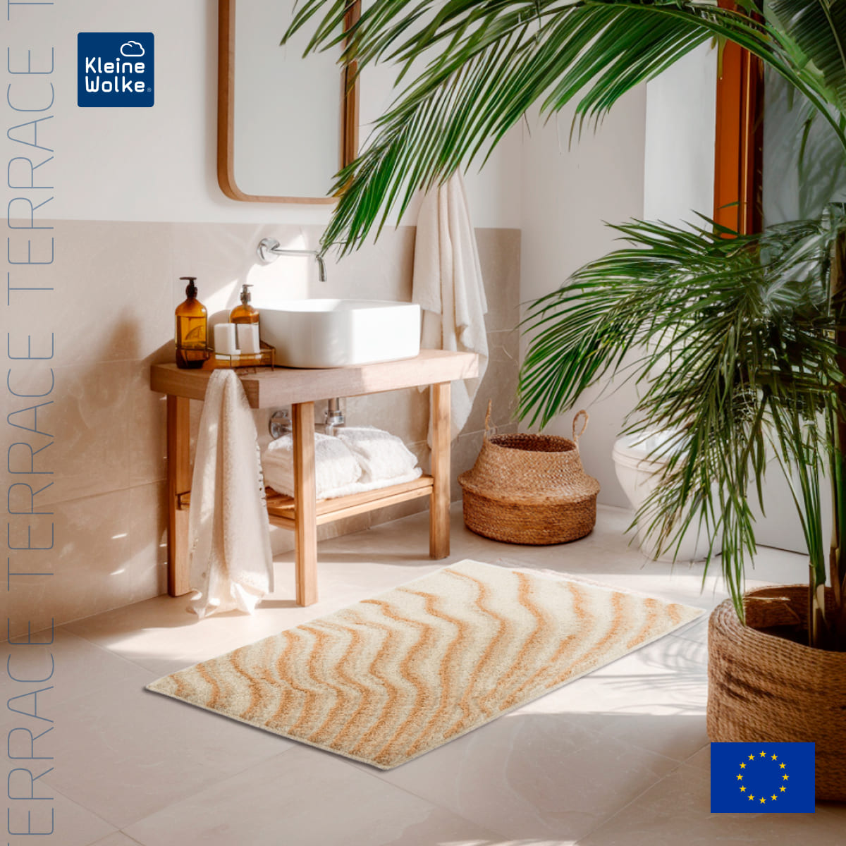 Коврик для ванной комнаты Kleine Wolke Terrace 60x100см, бежевый