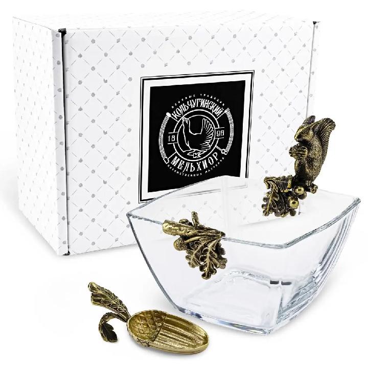 Набор для орехов Кольчугинский Мельхиор Летний сад латунь с чернением