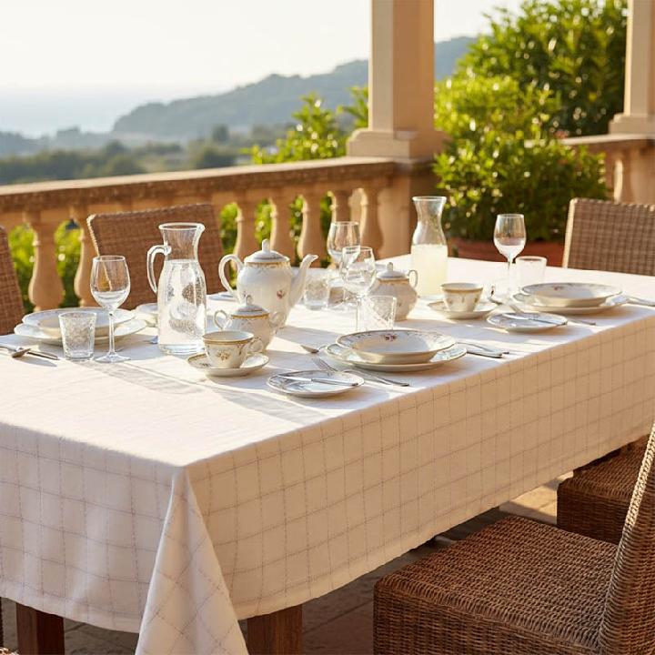 Скатерть Lameirinho Snowy 220x160см, цвет молочный