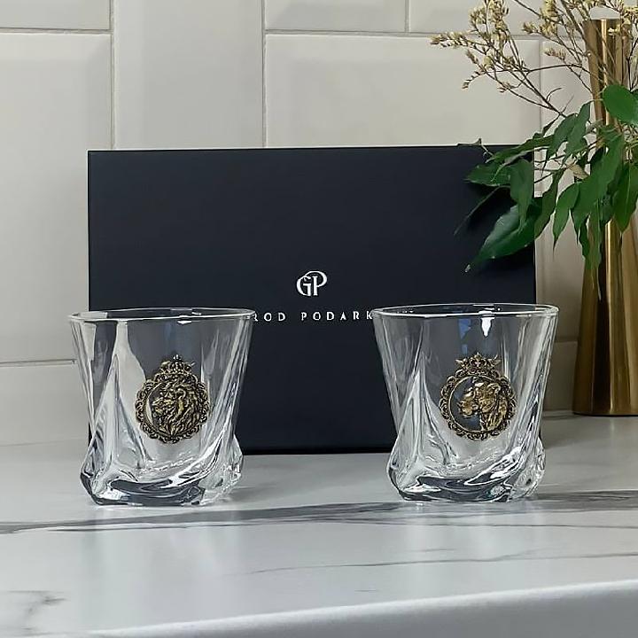Набор бокалов для виски 300мл Город Подарков Лев и Львица 2шт