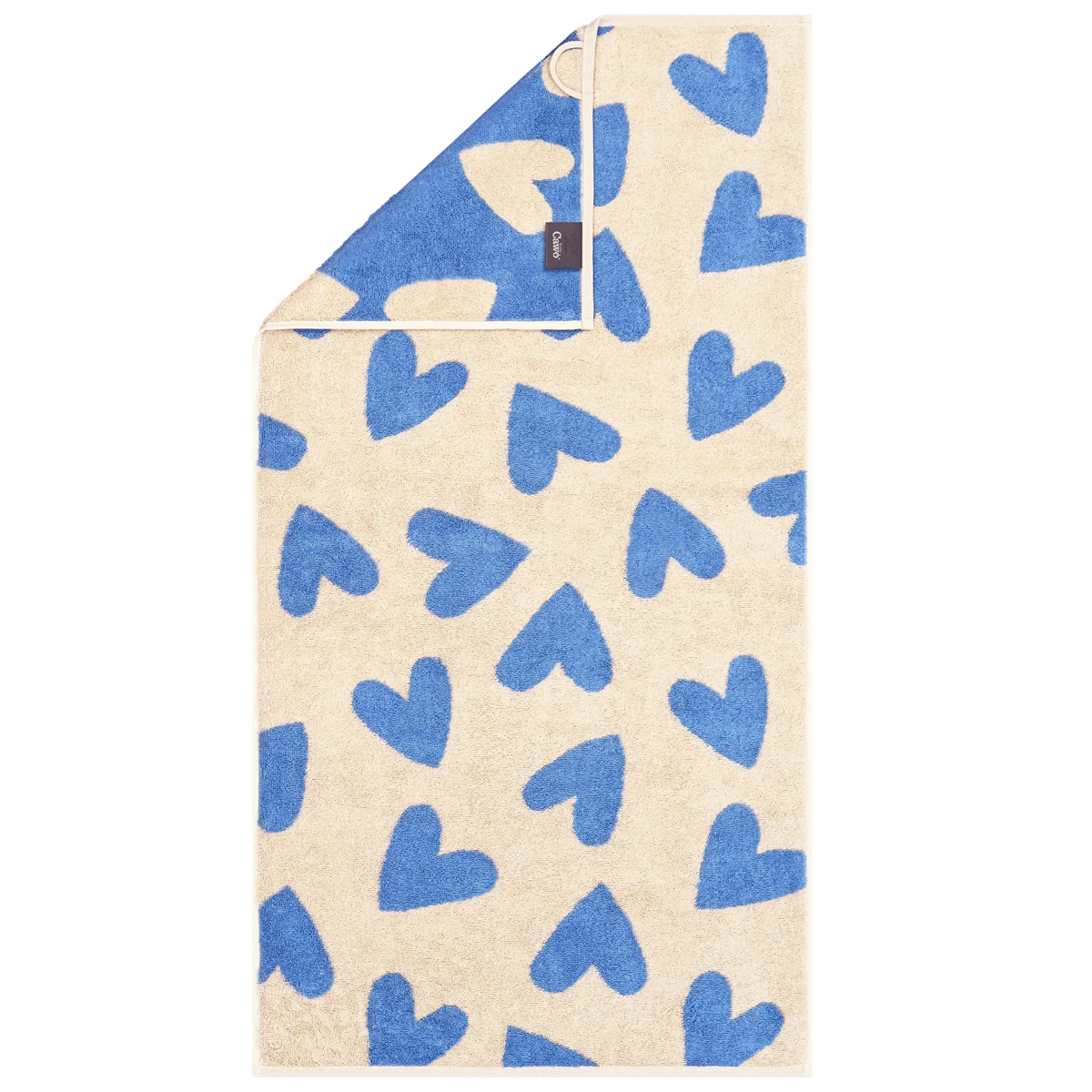 Полотенце Cawo Heart Beats 70x140см, цвет небесно-голубой