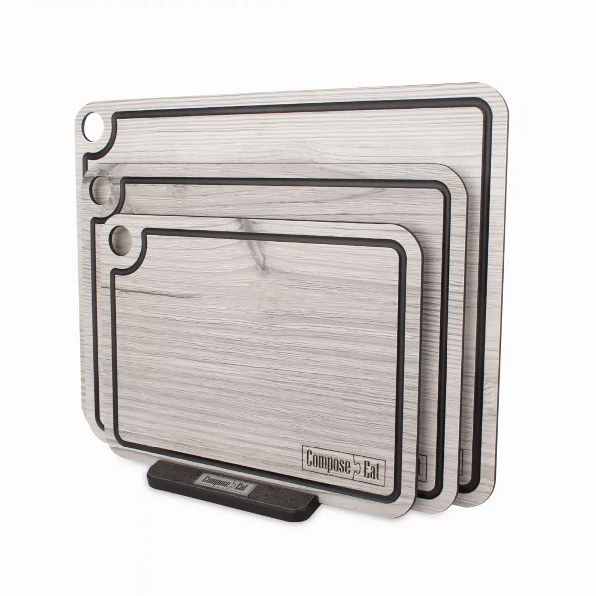 Набор разделочных досок на подставке ComposeEat Elegance белое дерево