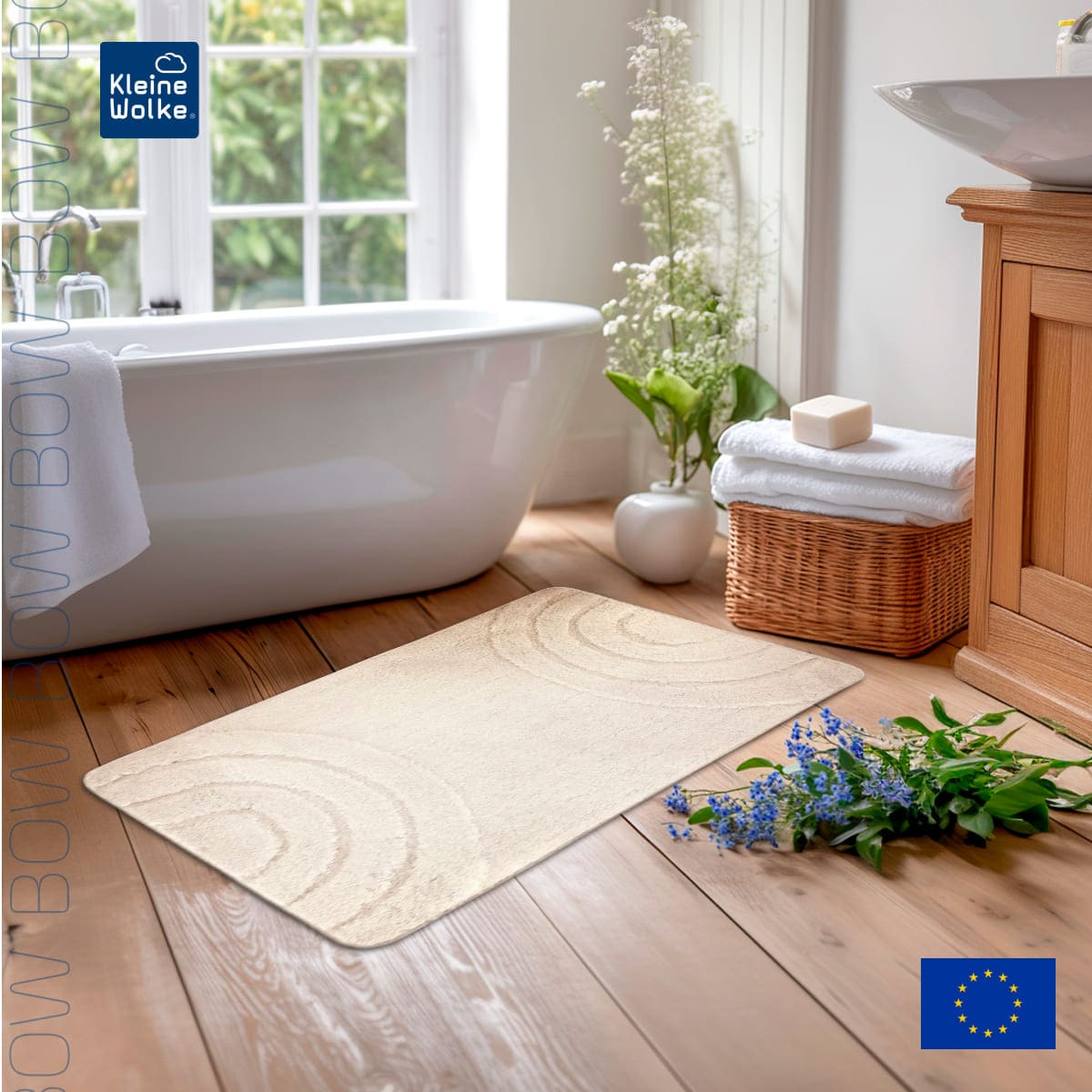 Коврик для ванной комнаты Kleine Wolke Bow Sandbeige 80x140см