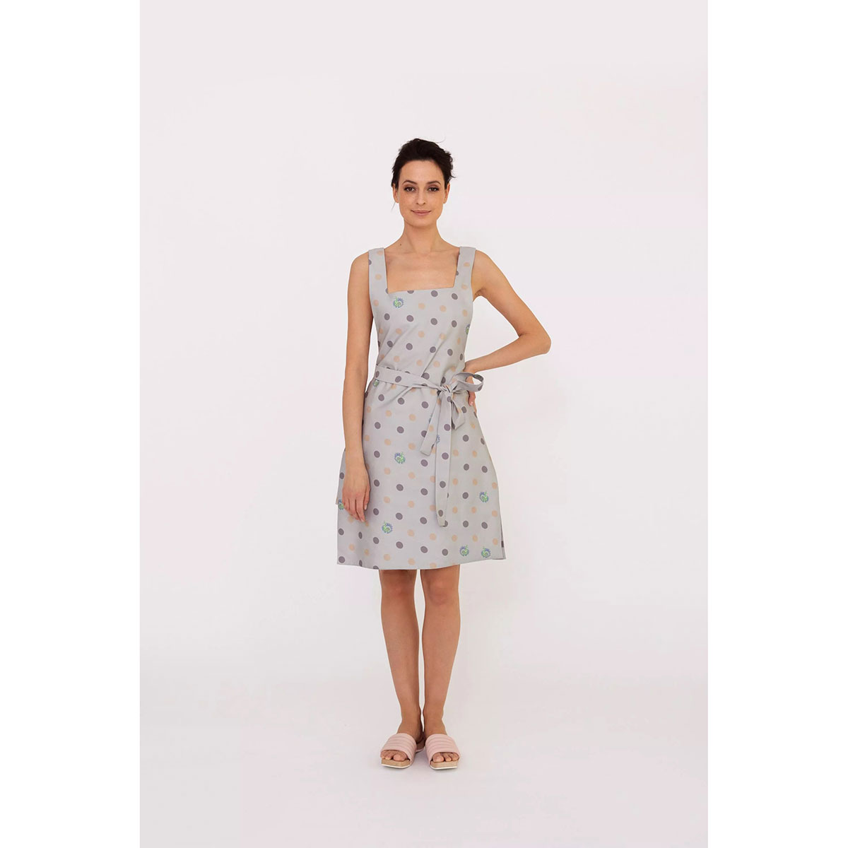 Фартук Mollen размер M, светло-серый с узором горох