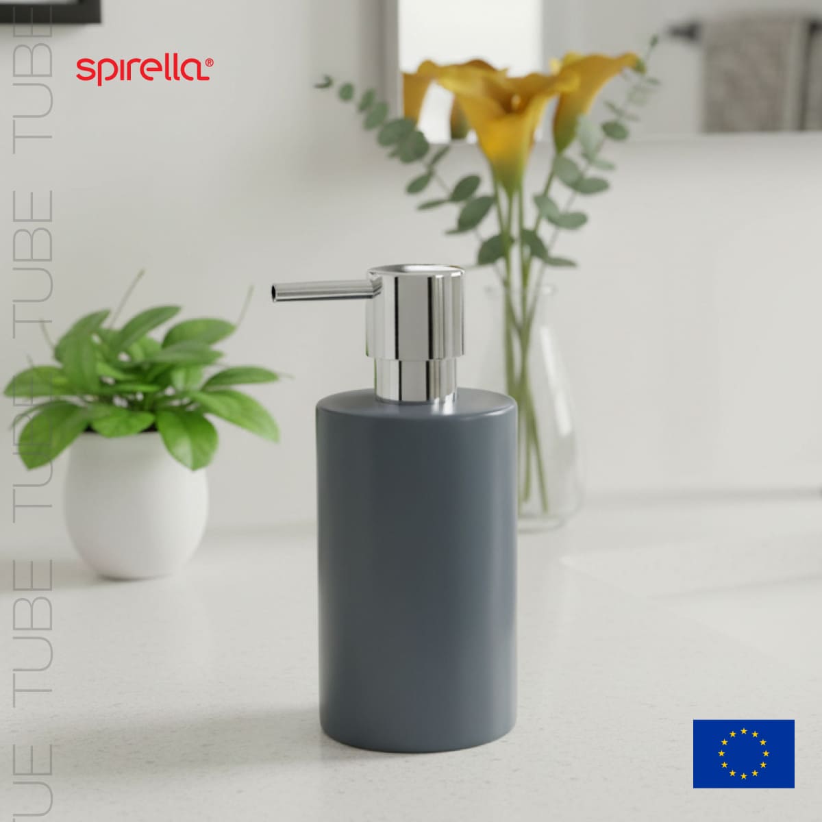 Дозатор для жидкого мыла Spirella Tube, серый