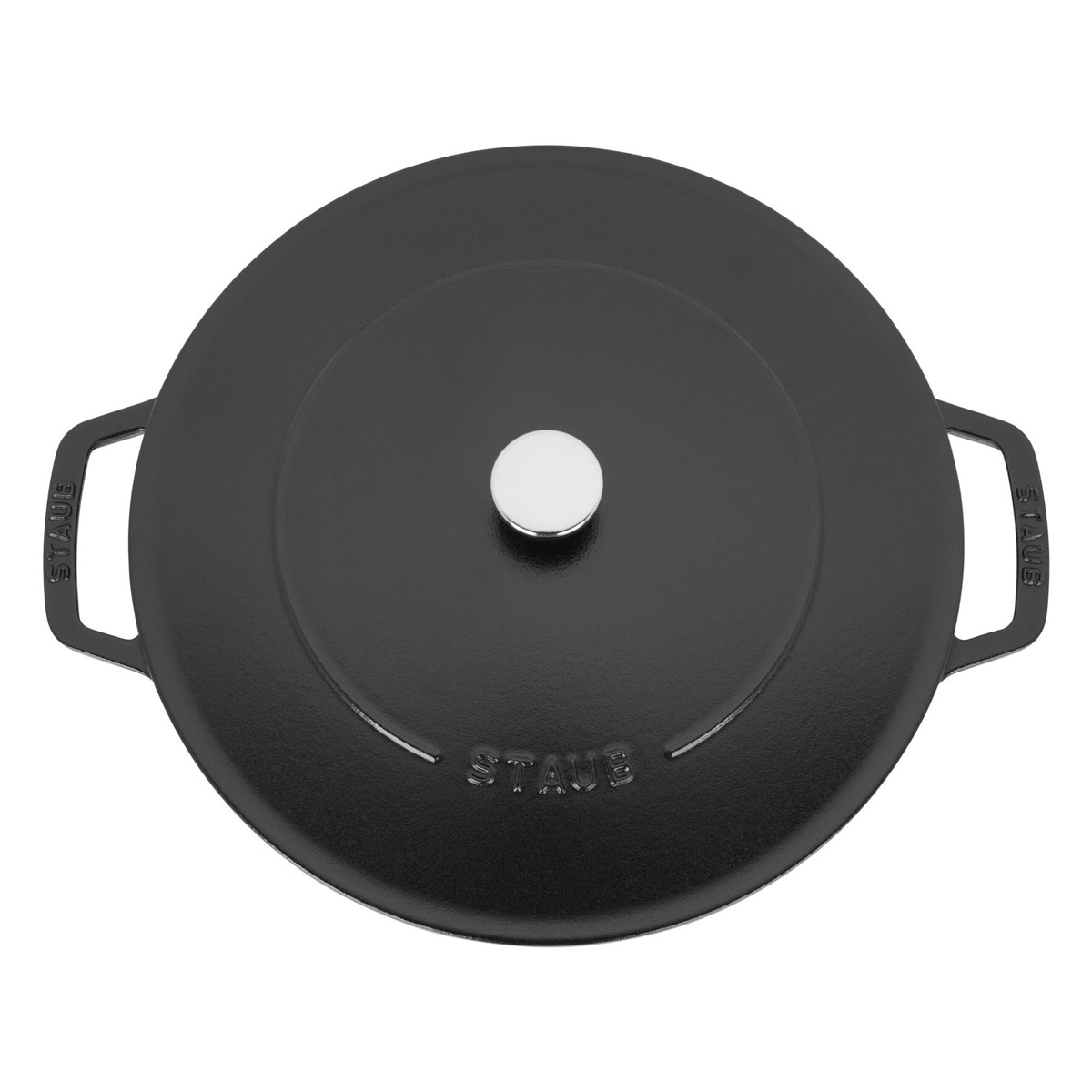 Сотейник чистера с чугунной крышкой Staub 3,7л, 28см, черный