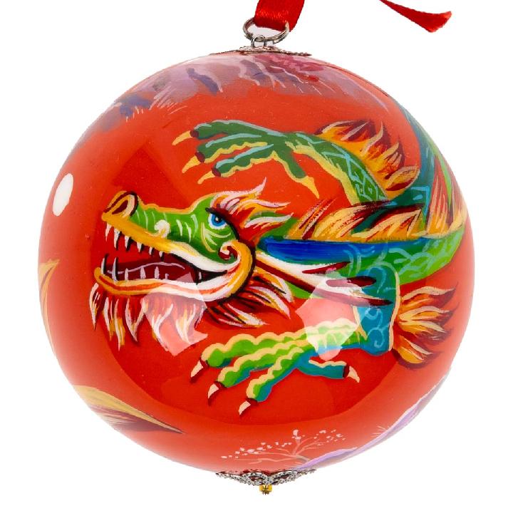Шар деревянный ручной работы Мануфактура подарков Дракон 3