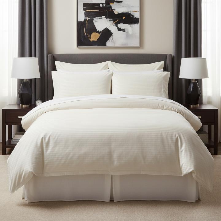 Комплект постельного белья семейный Lameirinho Jacquard Stripes