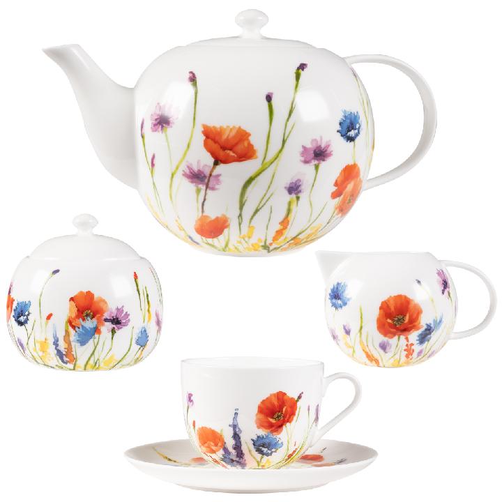 Сервиз чайный Zapel Fleurs des champs 15 предметов на 6 персон