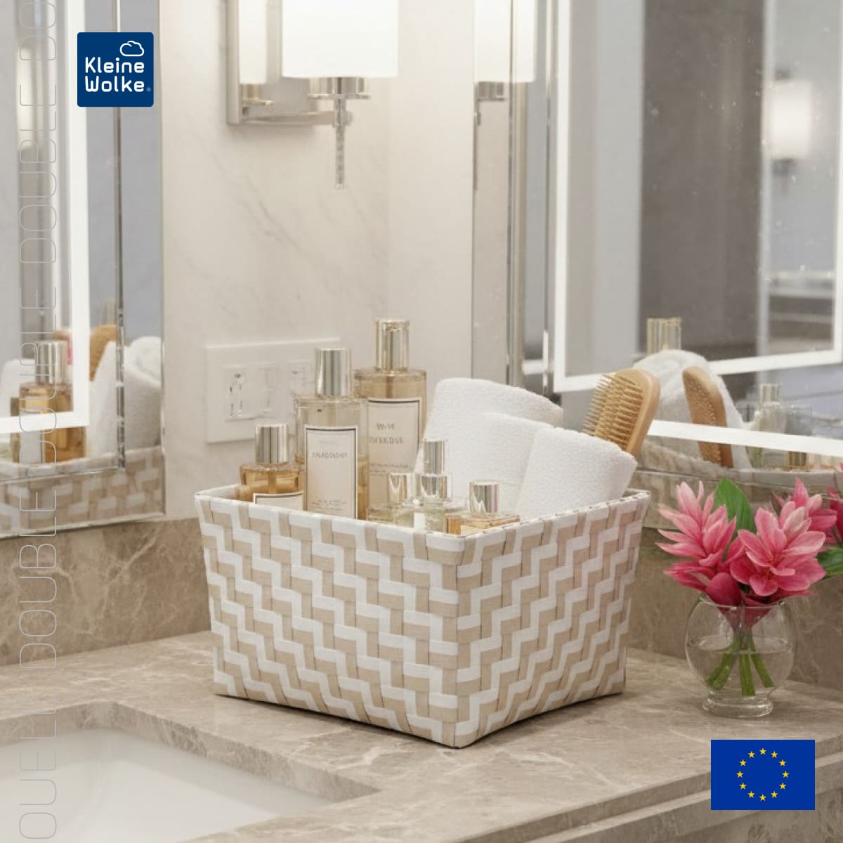 Корзина для хранения Kleine Wolke Box Double Nature 20х12х16,5см, цвет бежевый
