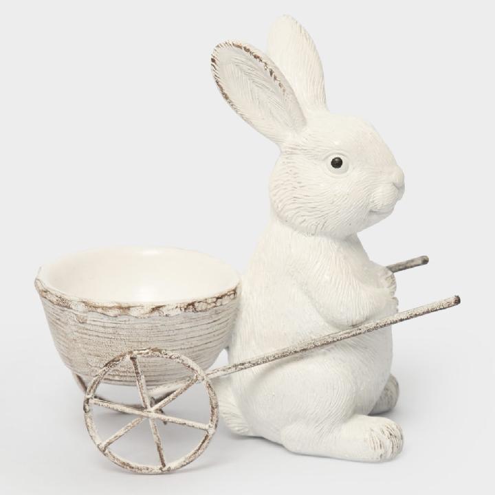 Подставка для яйца Anna Lafarg Пасха Натуральная Кролик с тележкой