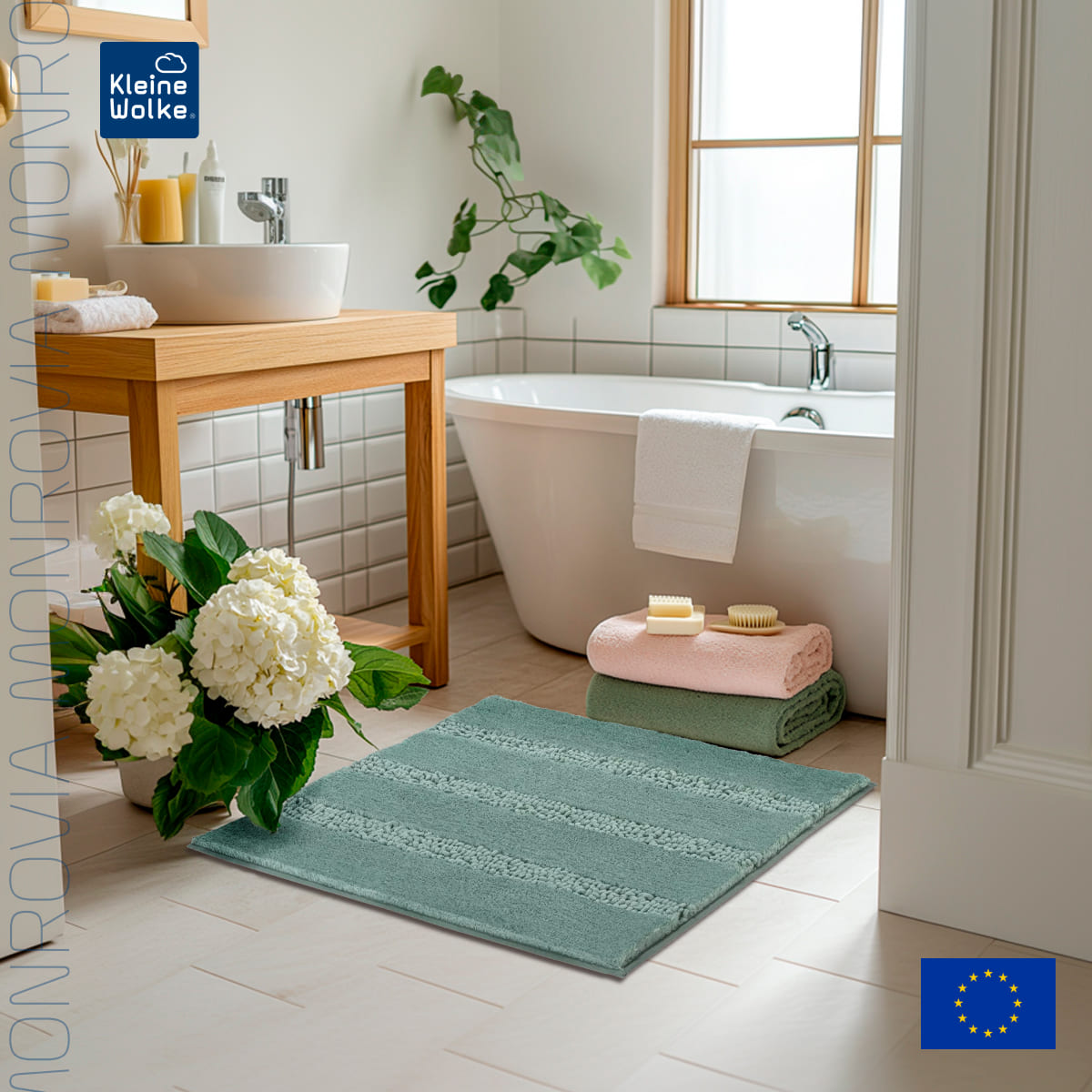 Коврик для ванной комнаты Kleine Wolke Monrovia 60x60см, зеленый