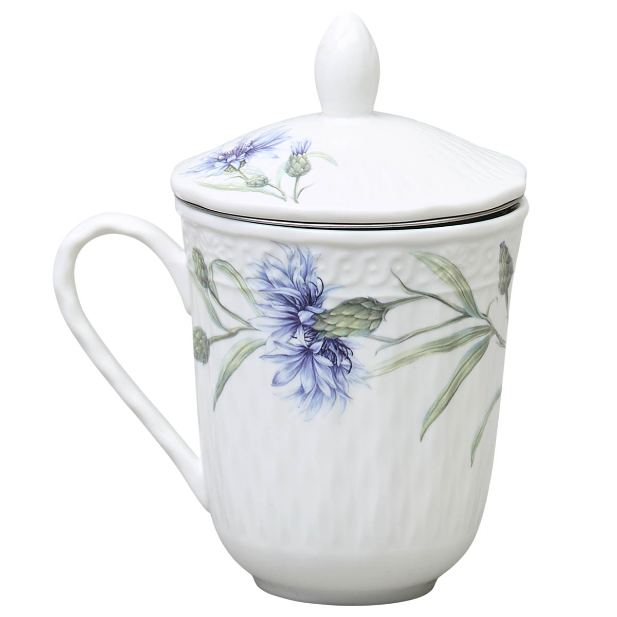 Кружка заварочная 350мл Lefard Васильки с крышкой и ситом