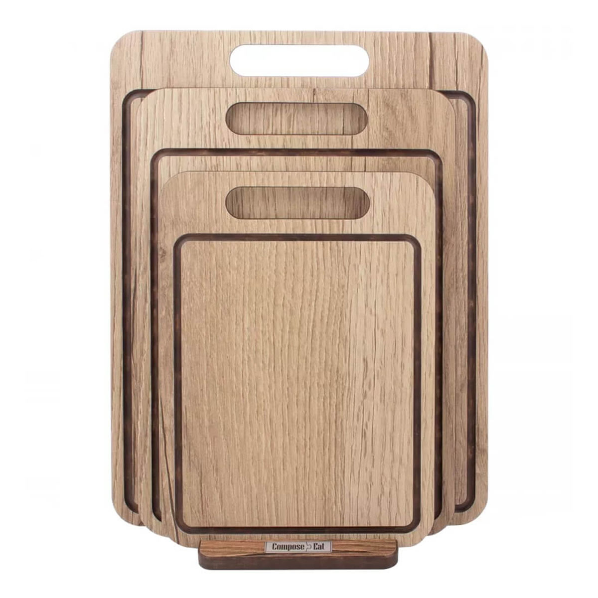 Набор разделочных досок на подставке ComposeEat Everyday дуб натуральный, 3шт