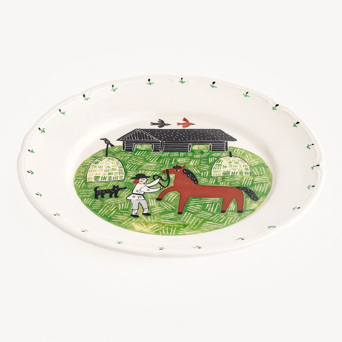 Тарелка обеденная Дымов Керамика Огород Уткина Конь