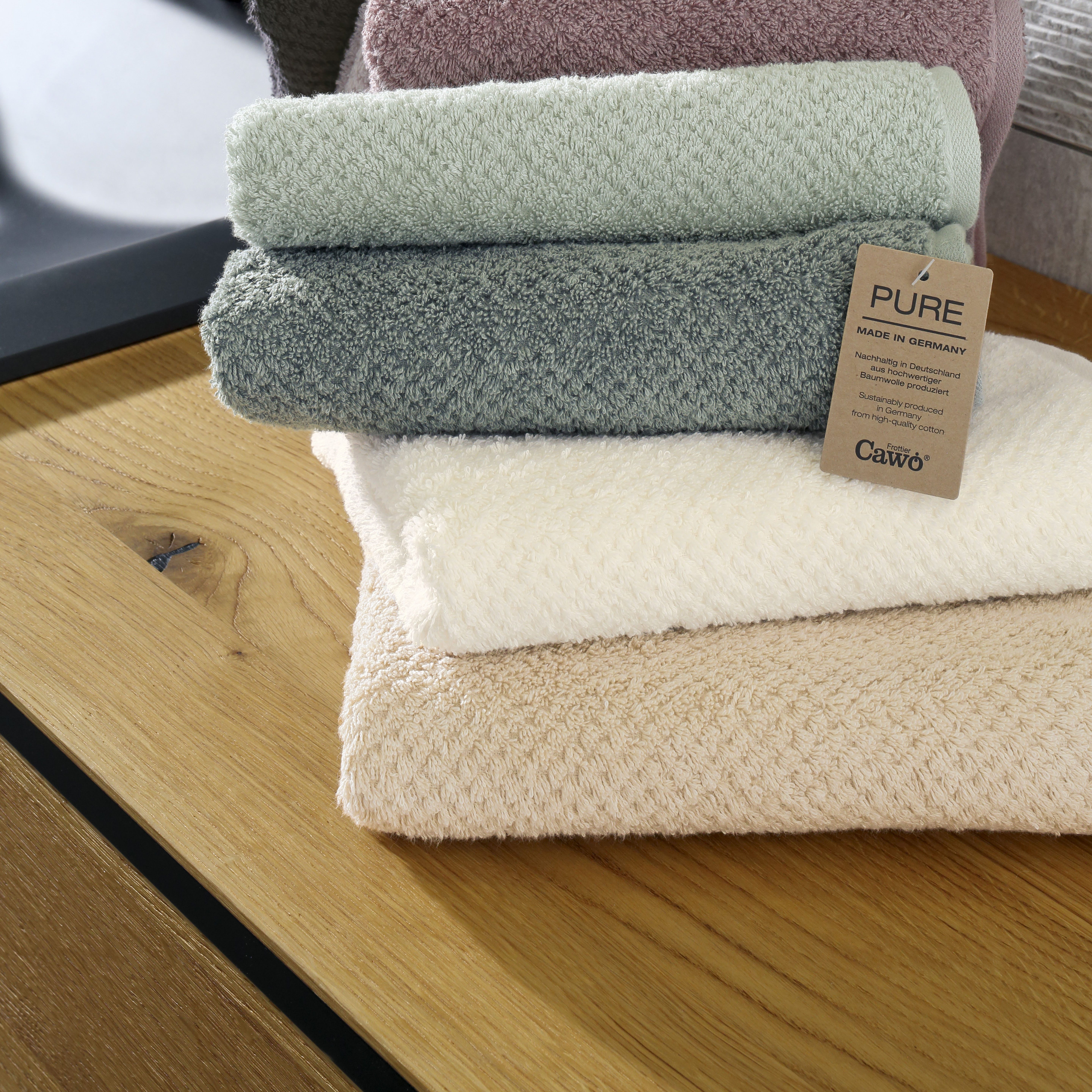 Полотенце махровое Cawo Pure 30x50см, цвет бежевый