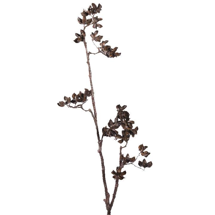 Цветок искусственный ветка Хлопка Silk-ka 110см, коричневый