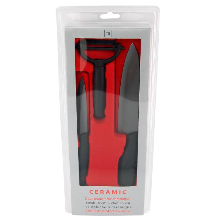 Набор ножей Tarrerias Bonjean Ceramic black 3 предмета