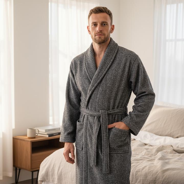 Халат унисекс Casa Lusso размер XL, серый