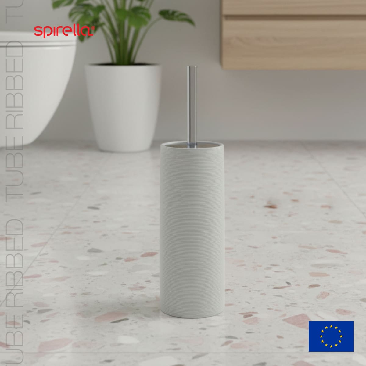 Ерш с подставкой Spirella Tube-Ribbed, серый