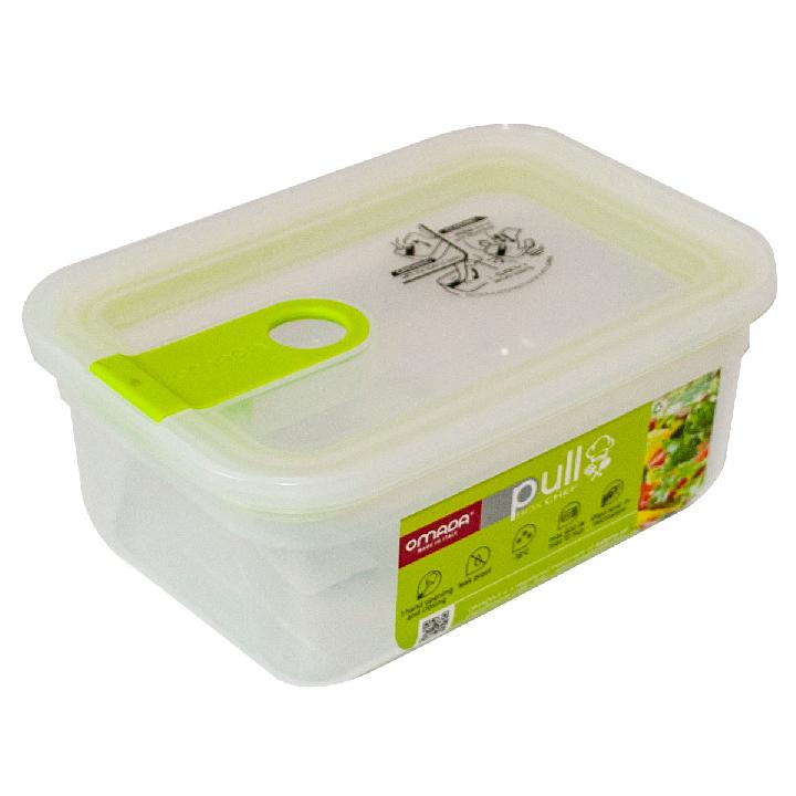 Контейнер прямоугольный Omada Pull box chef 750мл неоново-зеленый
