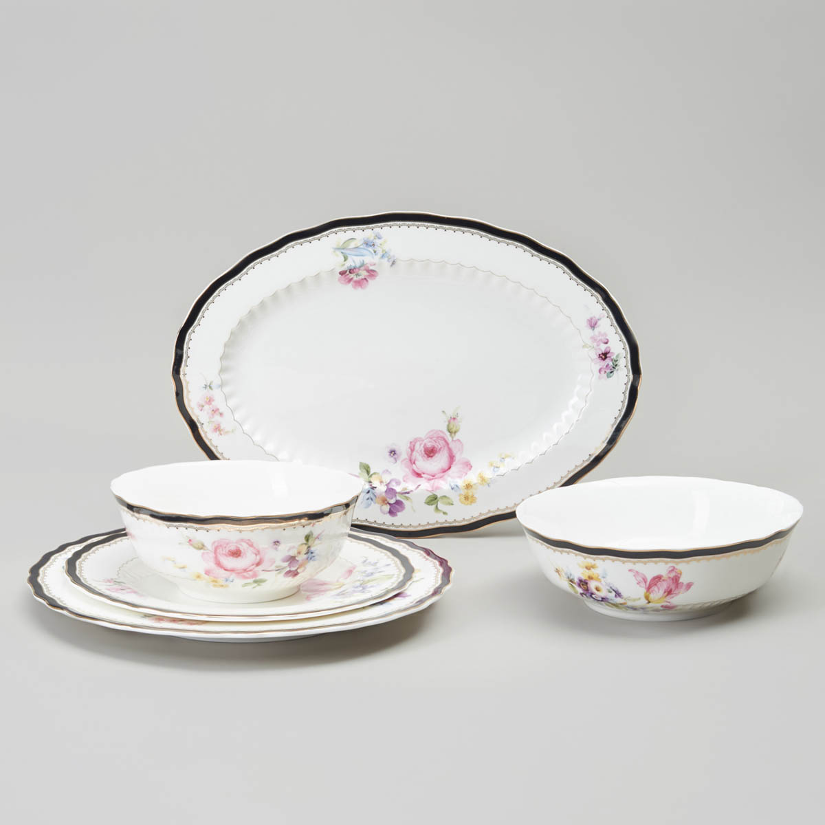 Сервиз обеденный Lefard Мейсенский Букет 23 предмета на 6 персон