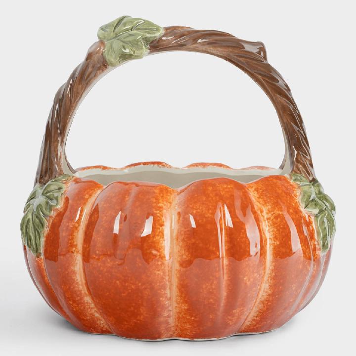 Конфетница Anna Lafarg Bright Pumpkin Тыква с листами