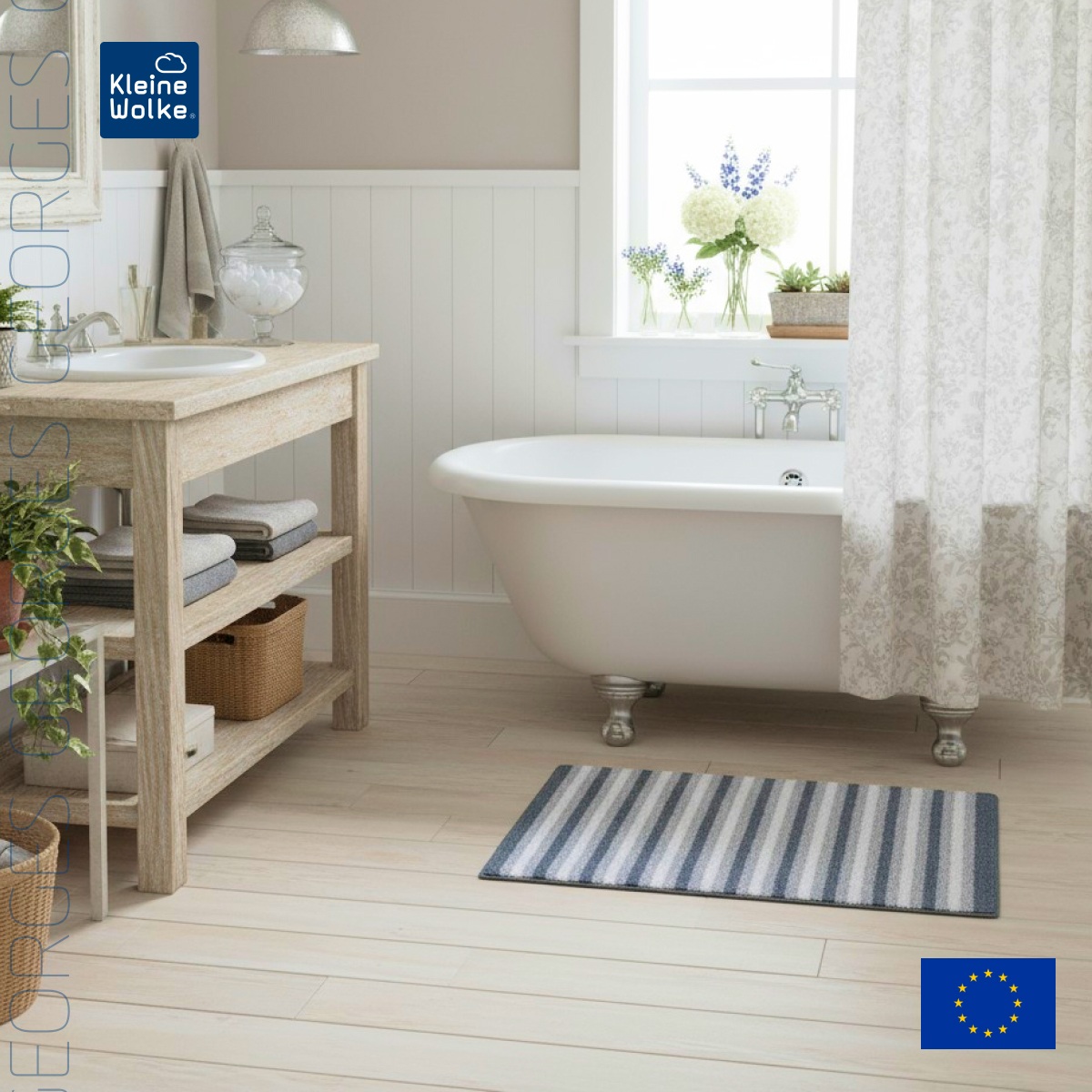 Коврик для ванной комнаты Kleine Wolke George 70x120см, голубой