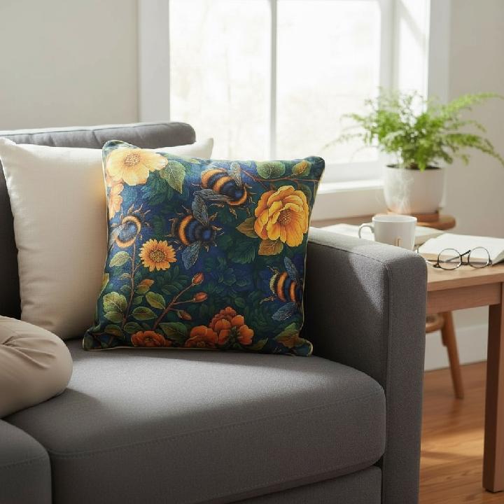 Подушка декоративная Фабрика Пчелки Пчелки, белые цветы