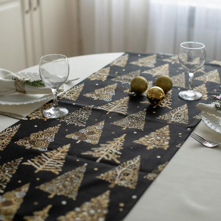 Дорожка сервировочная Не в сервант Золотые елочки 40x140см