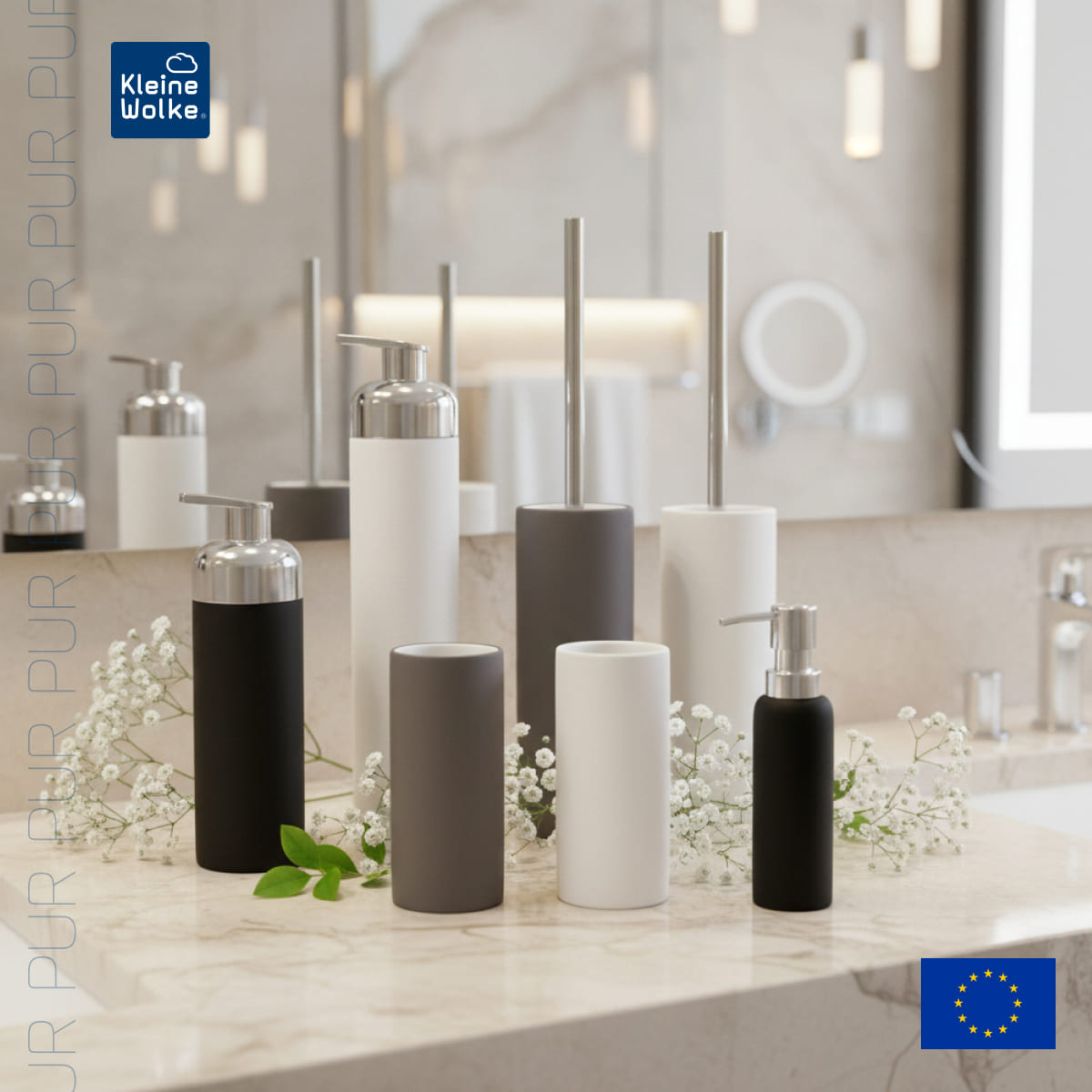 Дозатор для пенного мыла Kleine Wolke Pur, черный