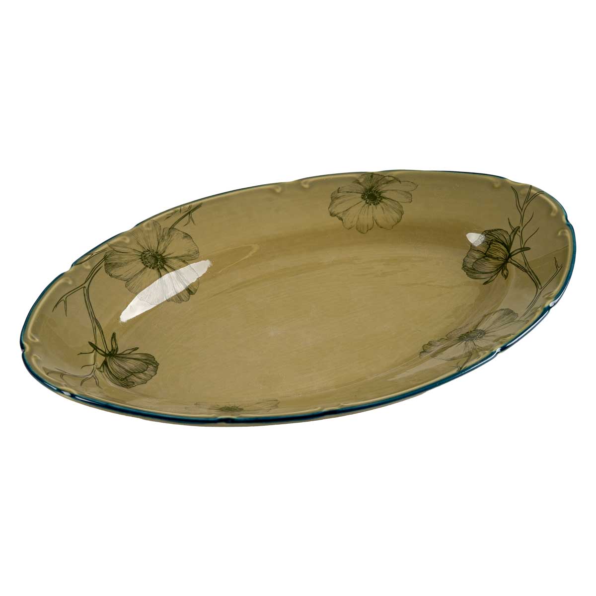 Блюдо овальное 29x20см Дымов Керамика Космея Вечер 20.00
