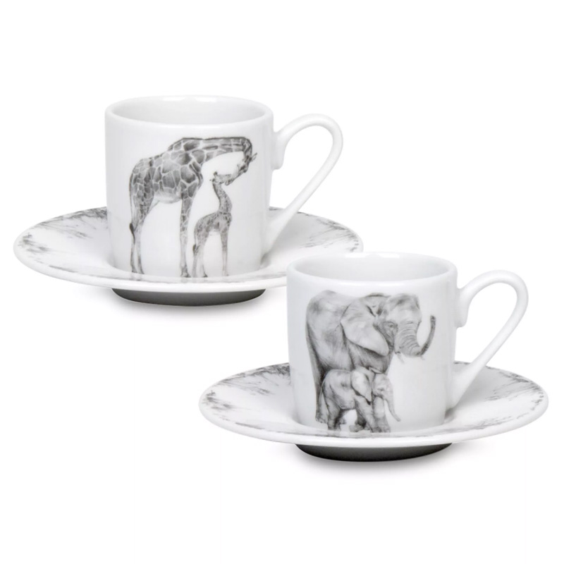 Кофейная пара эспрессо Konitz Удивительные животные Жираф и Слон