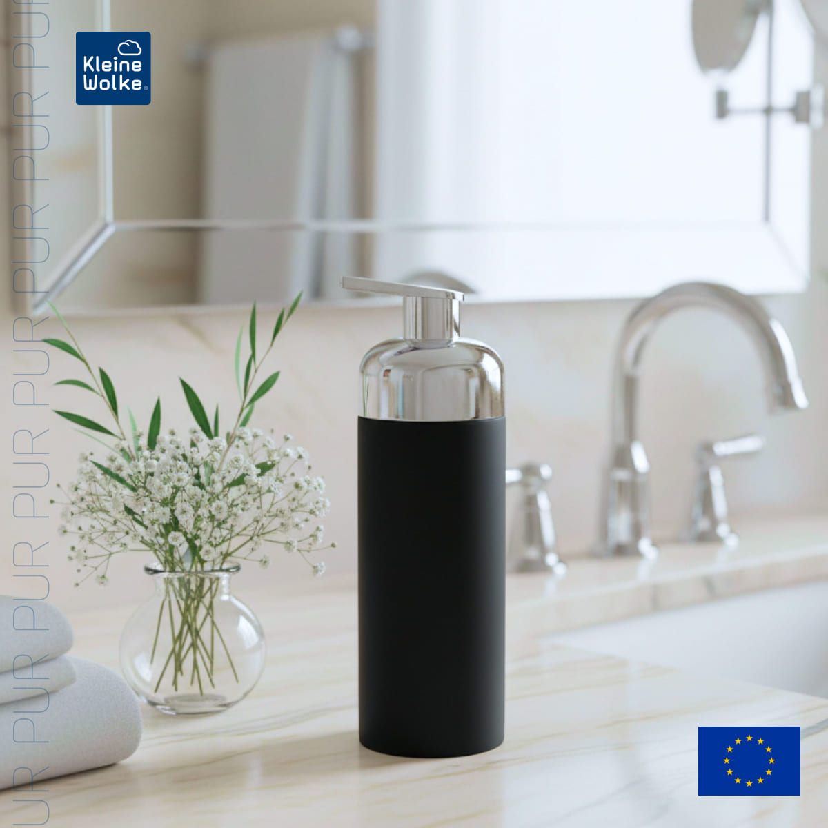 Дозатор для пенного мыла Kleine Wolke Pur, черный