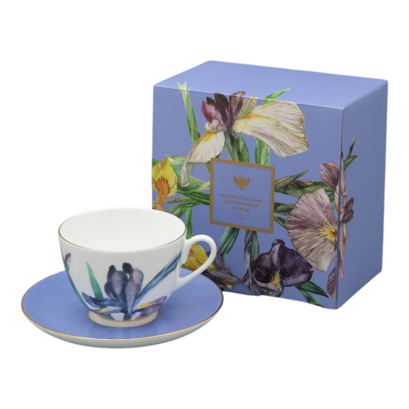 Чайная пара Императорский фарфоровый завод L'Art Des Fleurs Аметистовое пламя