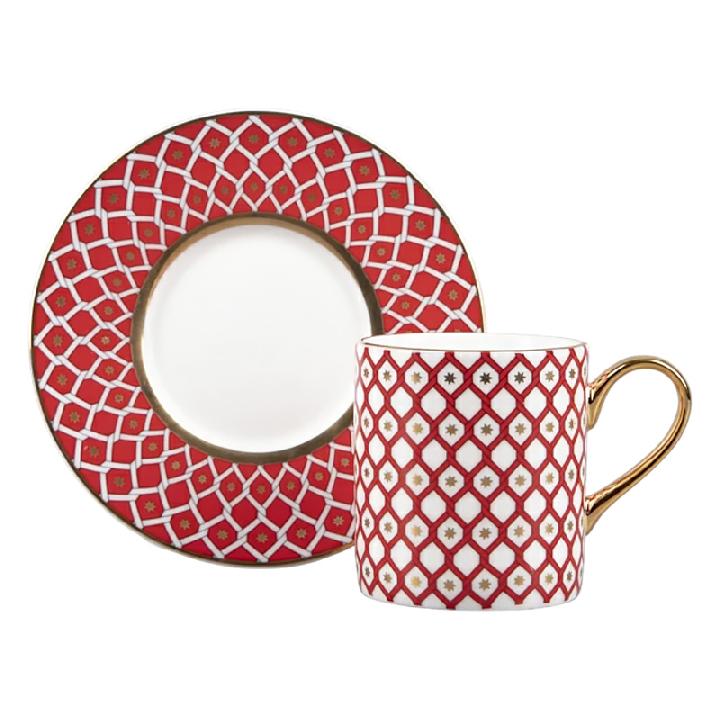 Пара чайная Императорский фарфоровый завод Скарлетт