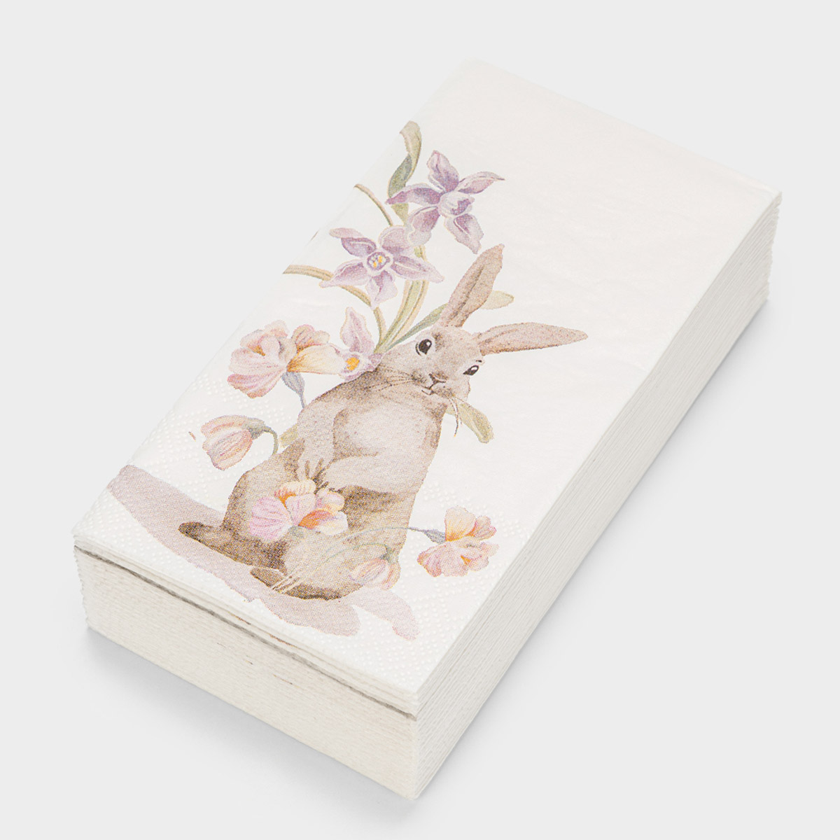 Салфетки бумажные Anna Lafarg Пасха Натуральная Кролик в цветах, 20шт