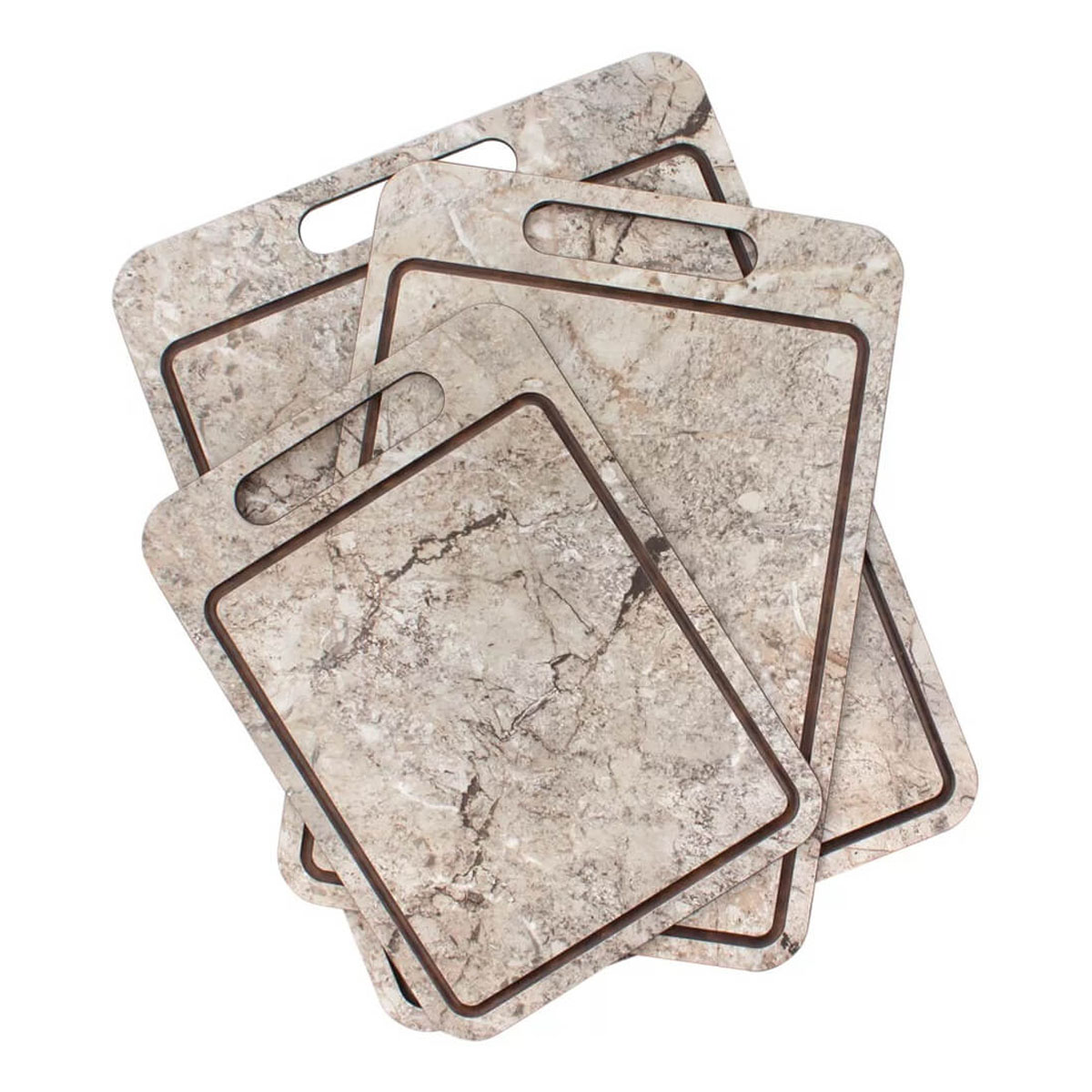 Набор разделочных досок на подставке ComposeEat Everyday мрамор серый, 3шт