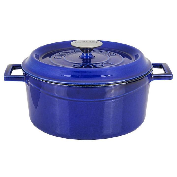 Кастрюля чугунная Lava 3,4л, цвет голубой