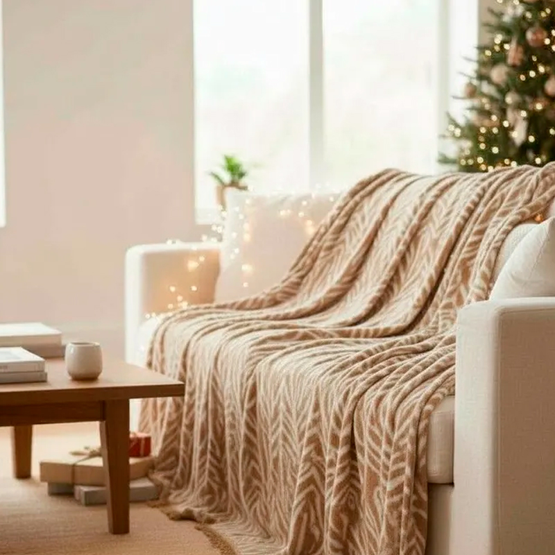 Плед 150x200см Pappel Scotch Jacquard, песочный