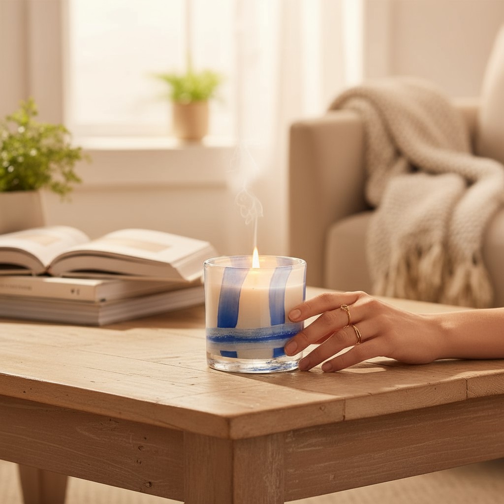 Свеча в стекле гутной работы Zapel Игналина